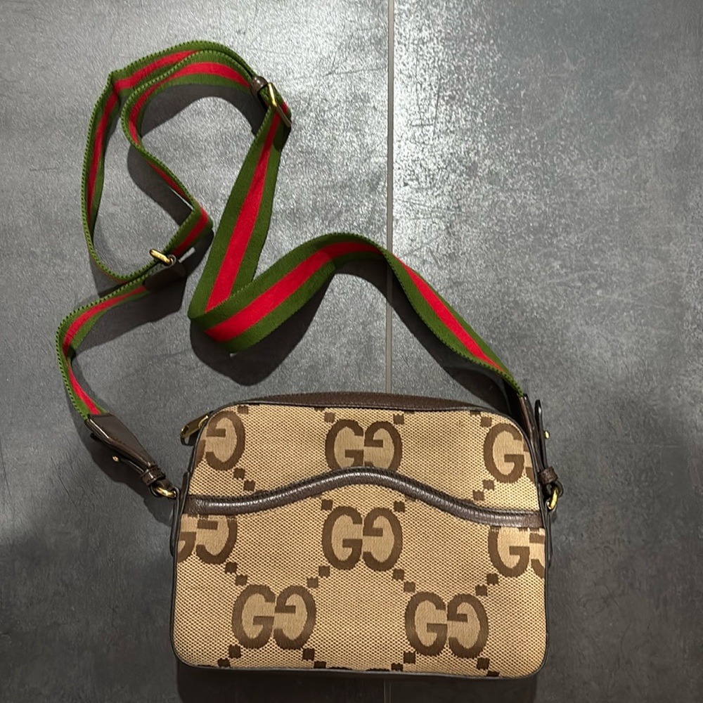 Monogram jumbo GG messenger bag